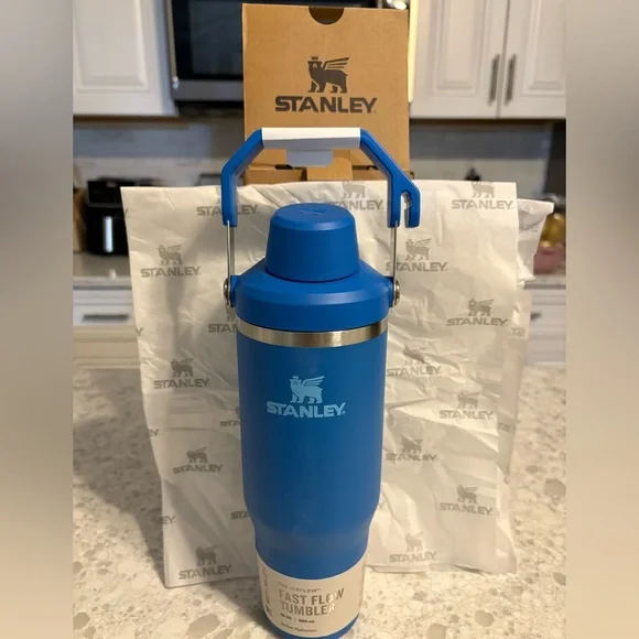 NWT & box STANLEY 30oz Stainless Steel Iceflow Fast Flow Tumbler, azure blue - Picture 1 of 16